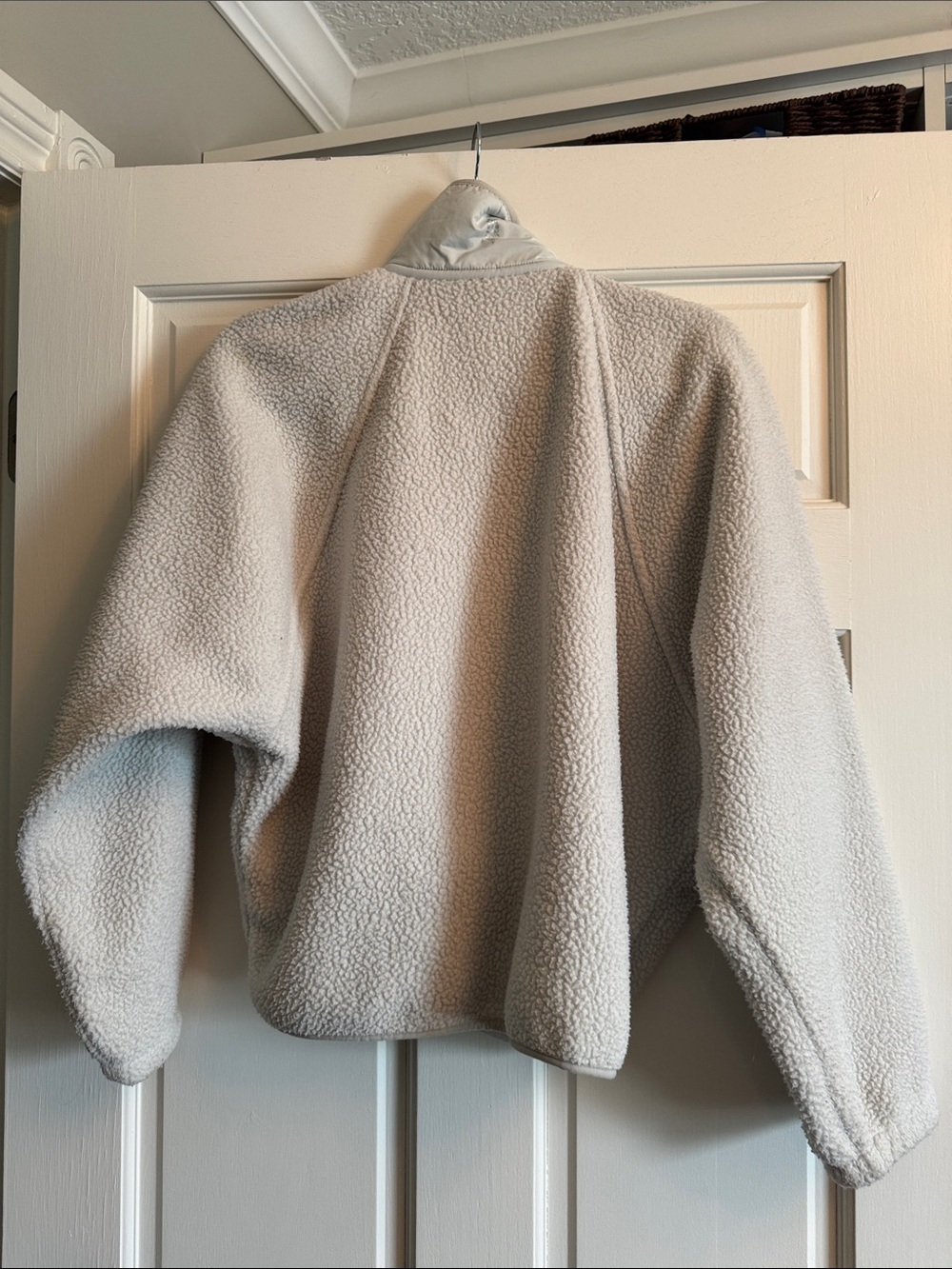 Free People Cream Sherpa Teddy Jacket with Snap Placket - Picture 3 of 3